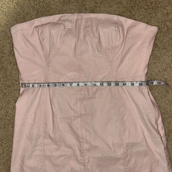 Anthropologie‎ Side Slit strapless Dress Hibiscus Hint pink NWT size XL - Picture 6 of 14